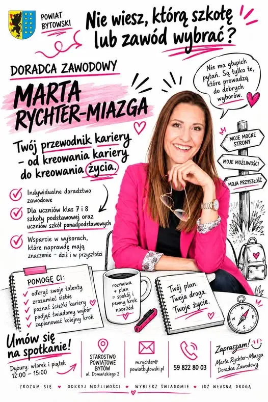 Powiat bytowski: doradca zawodowy pomoże uczniom wybrać szkołę i zawód