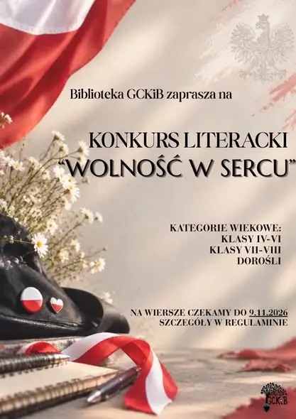Konkurs literacki „Wolność w sercu” – biblioteka czeka na wiersze do 9 listopada
