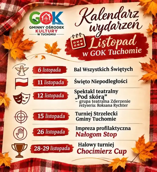 Listopad pełen wydarzeń w GOK Tuchomie – sprawdź kalendarz!